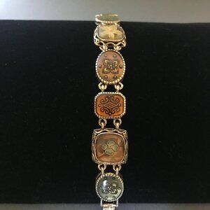 Vintage Liz Claibore Floral Panel Bracelet